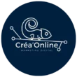 Logo Créa'Online représentant un caméléon.